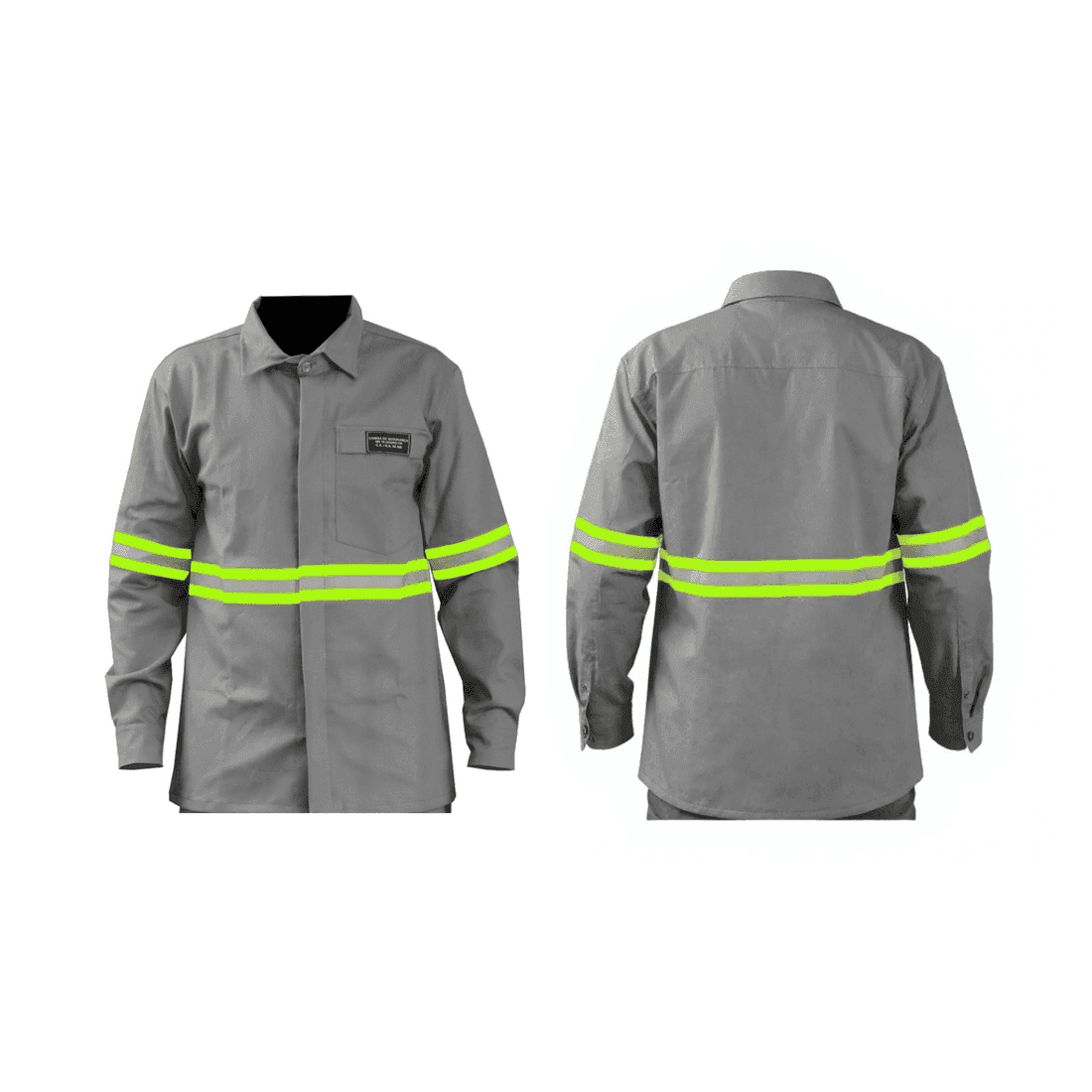 Camisa de Segurança Antichama NR10 - Refletivos Amarelos, AZUL/CINZA